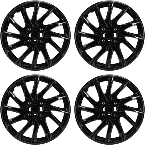 Lot de 4 enjoliveurs de roues de 15 pouces, protecteurs et élégants, R15, enjoliveurs de remplacement universels pour la plupart des voitures, camions et SUV, couleur noire