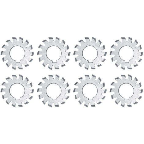 Jeu de 8 fraises à engrenages en acier rapide, de forme circulaire, angle de coupe de 20°, M1 (1-8) (1/5)