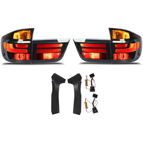 Feux arrière LED de style LCI, clignotant de frein arrière, feu antibrouillard inversé adapté pour X5 E70 X5M 2007 à 2013 noir (1/5)