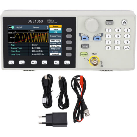 Générateur de Signal unique 60MHz, large plage d'amplitude et de fréquence, forme d'onde arbitraire 100-240V, prise ue (1/5)