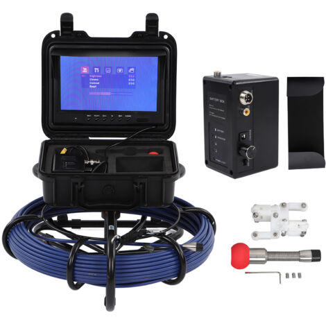 Caméra d'égout HD 9 pouces, écran LCD Flexible, Inspection des tuyaux avec lumières LED pour canalisations, système de traitement des eaux usées, DC 12V (1/5)
