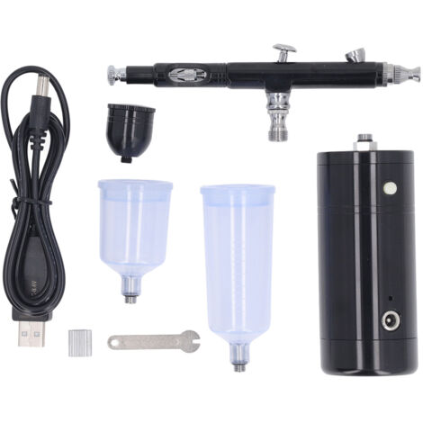 Kit d'aérographe sans fil 17,4 psi, pompe à air portable Rechargeable pour modèle artistique, peinture, décoration de gâteau (1/5)