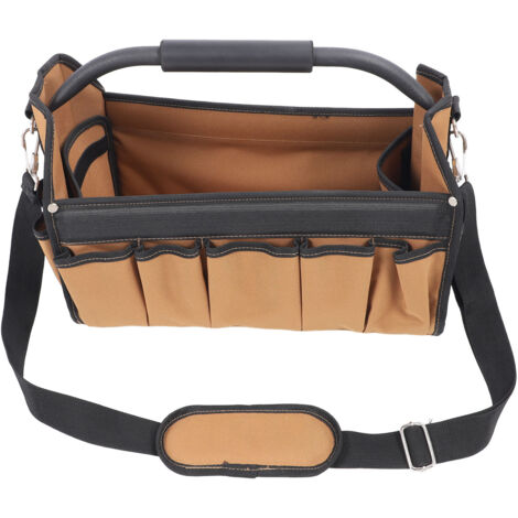 Sac à outils pour électricien 32 poches, organisateur à dessus ouvert en tissu Oxford de grande capacité avec poignée et bandoulière (1/5)