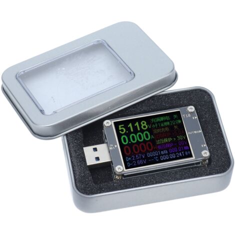 Compteur de puissance USB, moniteur de tension de courant, voltmètre, ampèremètre, testeur de chargeur, capacité de la batterie PD (1/5)