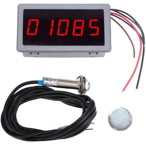 Tachymètre LED 5 bits, filtrage de division de fréquence anti-interférence, moteur sans balais DC, tachymètre RPM avec capteur de commutateur de proximité Hall NPN (1/5)