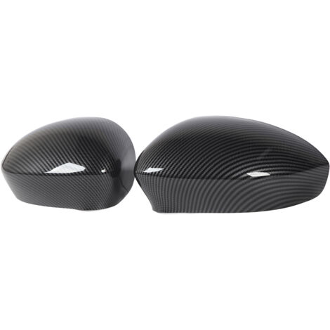 Couvercle de rétroviseur latéral de porte, 2 pièces, capuchon de remplacement de l'aile gauche droite pour Fiat 500 2007 à 2020, Style Fiber de carbone (1/5)