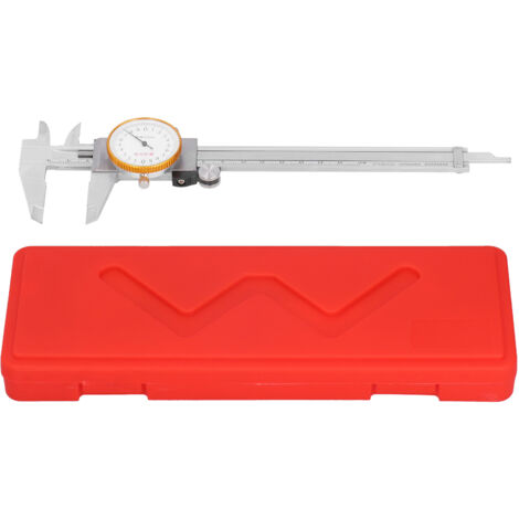 Pied à coulisse à cadran Vernier 0,02, outil de mesure manuel en acier inoxydable à double choc 0 à 150 mm (1/5)