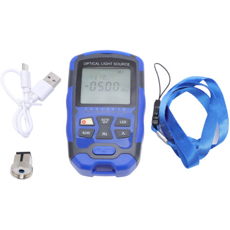Source de lumière optique monomode 1310nm 1550nm, Double longueur d'onde, Fiber optique Portable Rechargeable avec test RJ45 (1/5)