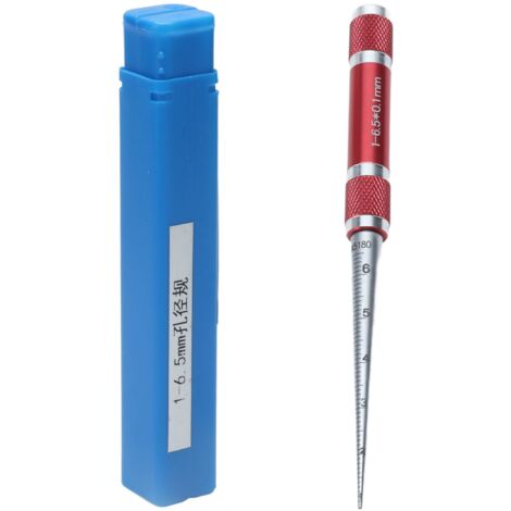 Jauge d'ouverture règle de trou conique outil de mesure du diamètre intérieur en acier inoxydable 1-6.5mm (1/5)