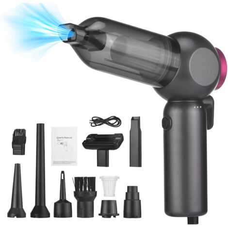 Aspirateur de voiture multifonction, modèle portable sans fil de 16 000 Pa, doté de 8 réglages de vitesse d'aspiration et de soufflage ainsi que d'un brise-vitre, avec brosse à clavier (1/5)