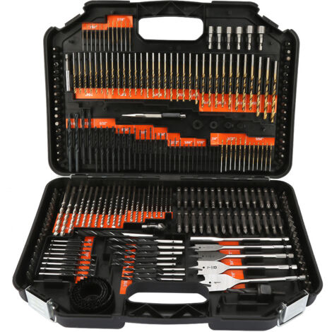 Kit de jeu d'embouts de vis de foret combiné multifonctionnel de 246 pièces avec boîte en plastique noir (1/5)