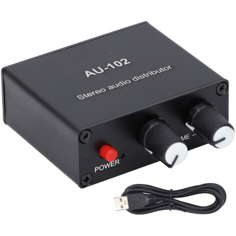 Distributeur de son actif 2 voies 1 entrée, Mini petit ampli, Interface 3.5mm, contrôle du Volume indépendant, DC5V (1/5)