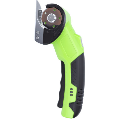 Coupe-carton électrique 320 tr/min ciseaux rechargeables avec indicateur de batterie et lumière LED pour tapis tissu cuir 2 pièces lames de 1,5 mm d'épaisseur (1/5)
