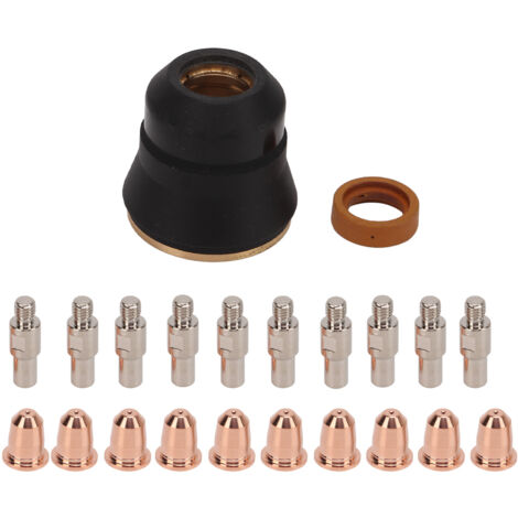 Consommables de découpe Plasma, buse d'électrode, bouclier, tasse, accessoire de coupe de torche, 22 pièces (1/5)