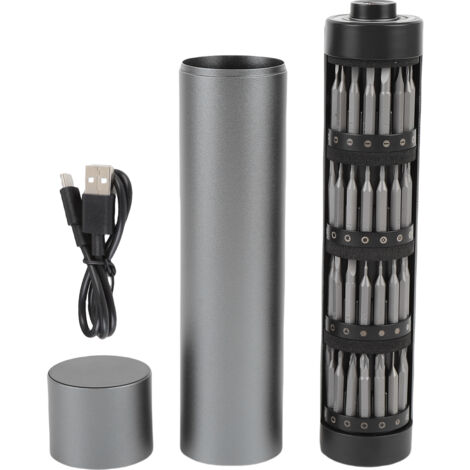 Jeu de tournevis électriques 62 en 1 avec 60 embouts précis LED organique pour téléphone portable réparation de montre boîte noire grise (1/5)