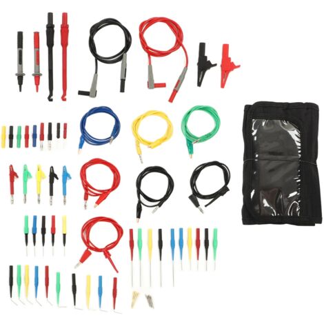 Câble de Test multimètre, fiche banane, pince Crocodile, aiguille, sonde, crochet de connexion, 1000V, 62 pièces (1/5)