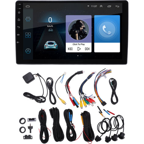 Système de navigation GPS pour voiture avec caméra panoramique, autoradio universel, lecteur multimédia Bluetooth et écran tactile pour Android