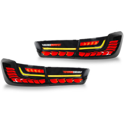 GTS LED Style feux arrière clignotants dynamiques pour série 3 G20 M3 G80 2019 à 2023 noir rouge (1/5)