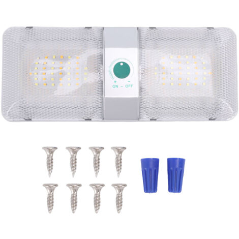Lumière intérieure LED pour camping-car, 11-18V, 3 couleurs, variable, température réglable, Double dôme de plafond, pour voiture, camion, Yacht (1/5)