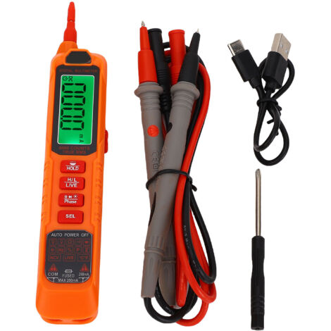 Multimètre numérique sans contact, Type stylo, 6000 points, testeur de tension Intelligent avec NCV pour la continuité de la résistance AC DC (1/5)