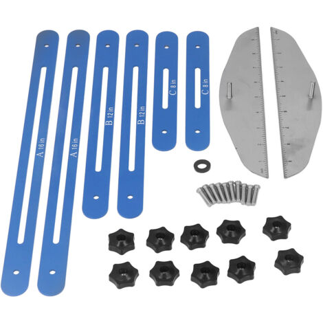 Gabarit de jauge de marches d'escalier, étagère à outils, gabarit de traçage 11 à 60 pouces, mesure pour contremarches pour cloisons sèches, bleu (1/5)