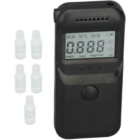 Vérificateur d'alcool numérique, analyseur d'haleine Portable, écran LCD, testeur de haute précision, 4 unités de commutation, 5 embouts buccaux (1/5)