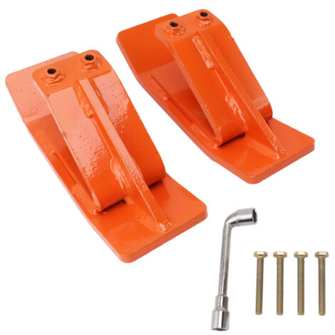 Protecteur de seau de tracteur avec Double écrous et boulons de verrouillage, 2 pièces, protection de bord de Ski en acier, accessoires de pelouse (1/5)