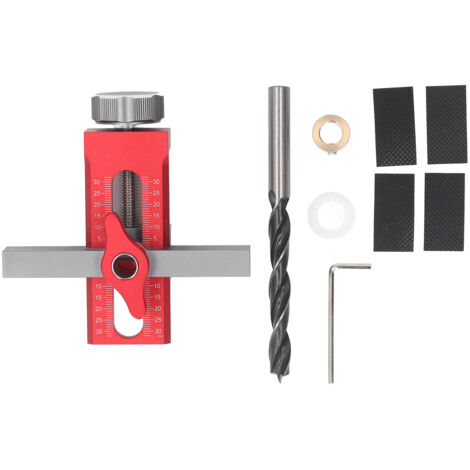 Localisateur d'installation de porte d'armoire avec bras de Support, foret de 10mm, gabarit de montage de matériel en alliage d'aluminium pour le travail du bois (1/5)