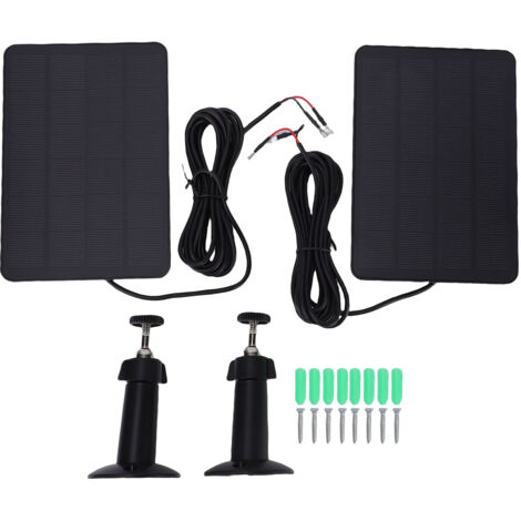 Lot de 2 panneaux solaires 10 W adaptés pour caméra de sécurité Ring Spotlight Cam Plus/Pro (batterie) Stick Up Cam/Pro sans fil extérieur étanche à l'eau réglable à 360 degrés (1/5)