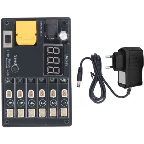 Chargeur 1S Lipo LiHv, batterie à 6 ports, accessoires pour outils électriques avec protection d'entrée basse tension, prise ue 100-240V (1/5)