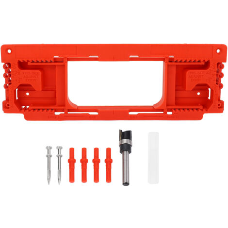 Localisateur d'ouverture de serrure de porte à charnière, modèle de routeur rouge ABS pour épaisseur de 2 1/2 à 6 pouces, 1 3/8 1/2 pouces (1/5)