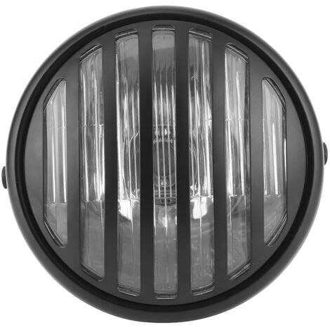 Couvercle de lentille de grille de phare rond de moto de 7 pouces, ampoule halogène de 35W, Style rétro, verre transparent (1/5)