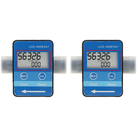 2 pièces G1/2in débitmètre LCD affichage numérique débitmètre de liquide pour eau Diesel essence 5-600L/H gamme Support L GAL PTS M³ (1/5)