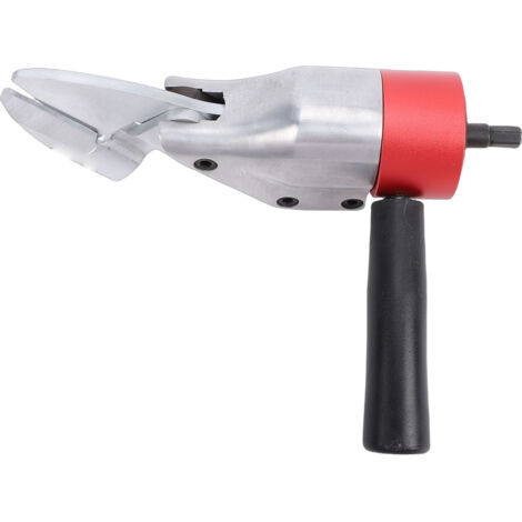 Fixation de perceuse à cisaillement pour métal, lame en acier CRV, poignée rotative à 360 degrés, coupe-feuille pour fer, aluminium, tapis, carton (1/5)