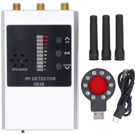 Détecteur multifonctionnel, Scanner de Signal RF, lentille de caméra, champ magnétique, traceur GPS, testeur, batterie intégrée (1/5)