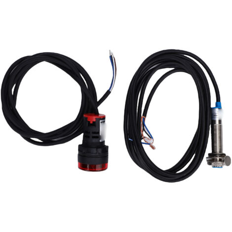 Compteur numérique RPM tachymètre LED rouge à 4 chiffres et capteur magnétique de commutateur de proximité Anti-interférence Hall NPN montage 22mm 30-9999 tr/min (1/5)