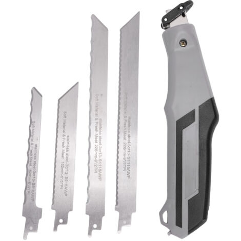 Jeu de scies à main, petit outil Flexible ondulé autobloquant pour bois, métal, plaques de plâtre, plastique avec lames à changement rapide (1/5)