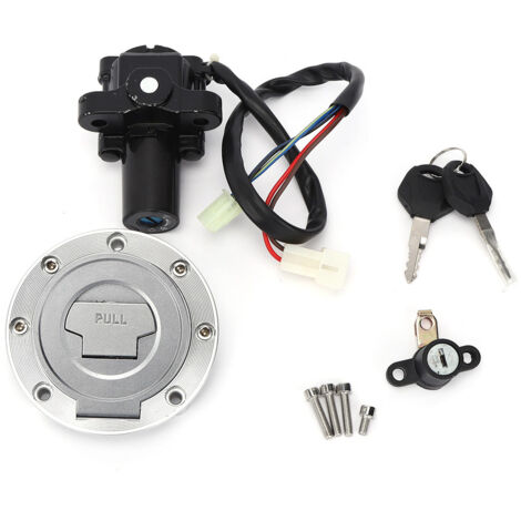 Ensemble de clés de verrouillage de siège de bouchon de gaz de carburant de commutateur d'allumage adapté pour Yamaha YZF R6/ R1/ FZ6/ FZ09/ FZ6R (1/5)