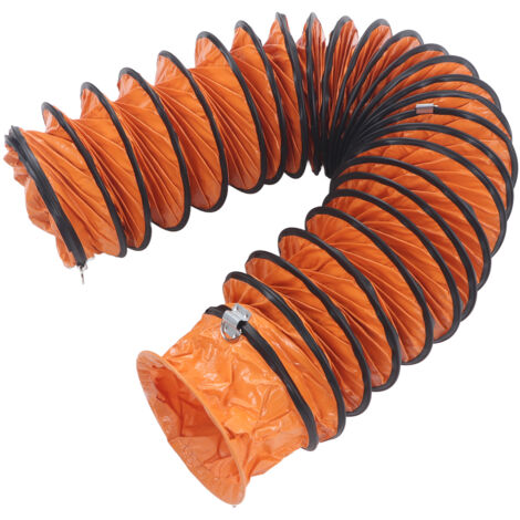 Tuyau flexible en PVC pour ventilateur d'extraction, robuste, 8 pouces, avec crochet en forme de S, support en acier, 5 mètres/16,4 pieds (1/5)