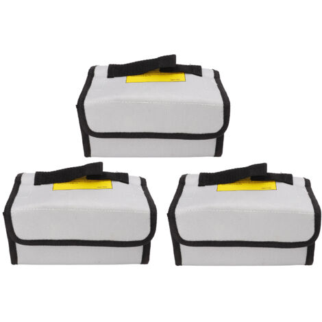 Sac de sécurité pour batterie Lipo, 3 pièces, ignifuge, résistant aux hautes températures, Lithium (1/5)