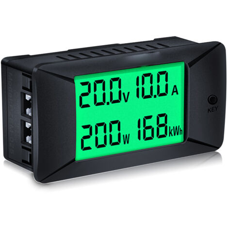 Voltmètre ampèremètre à affichage numérique DC, 0 à 300V, 50a, Test de consommation d'énergie (1/5)