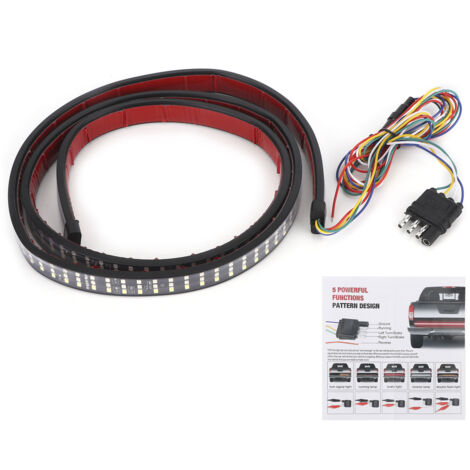 Barre de lampe LED pour porte arrière, 60 pouces, 3 rangées de puces, étanche IP65, 12 à 24V, universelle (1/5)