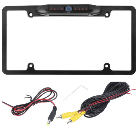 Caméra de recul américaine pour plaque d'immatriculation, angle de vision de 170°, vision nocturne, étanche, 8 LED, aide au recul (1/5)