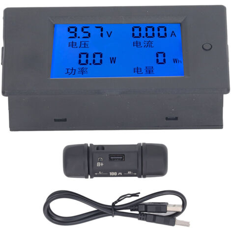 Moniteur de batterie, voltmètre numérique DC, ampèremètre de puissance pour 6.5 à 100V avec séparateur 100A et câble de données de 0.5m (1/5)