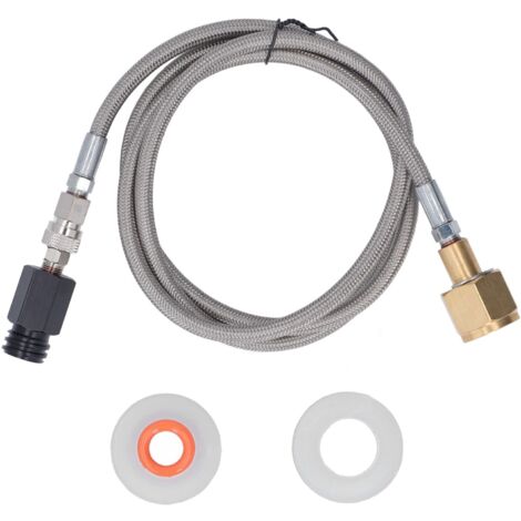 Adaptateur de recharge de Soda, cylindre de CO2, connecteur de réservoir de remplissage de cartouche avec tuyau de 60 pouces, en acier inoxydable CGA320 (1/5)