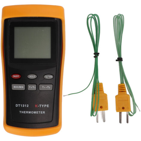 Thermomètre numérique, mesure de haute précision, multifonction, faible consommation d'énergie, 2 canaux pour l'industrie (1/5)