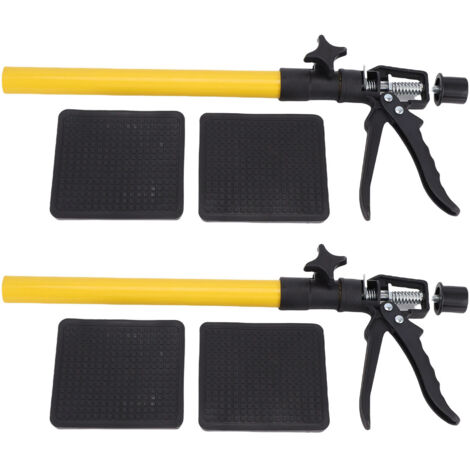 2 ensembles de crics d'armoire, poteau de Support télescopique en métal pour Installation de placard et de salle de bain, 50-115cm, jaune (1/5)