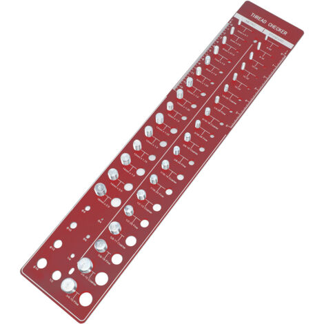 Vérificateur de filetage d'écrou et de boulon, jauge d'identification multifonctionnelle de taille métrique 15 de 19 pouces rouge (1/5)