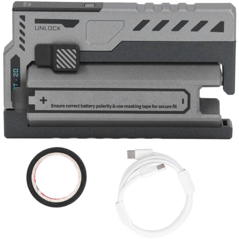 Batterie externe Mobile 2 en 1, chargeur de batterie remplaçable, étui de chargement Portable pour Lithium 20700 argent (1/5)