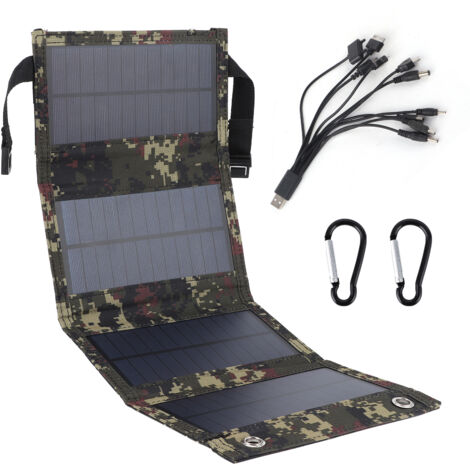 Panneau solaire pliable 20 W, chargeur portable pour téléphone portable, silicium monocristallin, sortie USB, étanche IP65 (1/5)